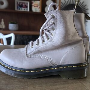 Dr. Martens Beige Lace Up Boots